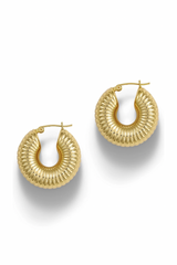Anni Lu - Earrings - Gold - Ripple Hoop