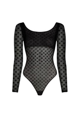 Karl Lagerfeld - Bodystocking - Mesh black - Monogram mesh