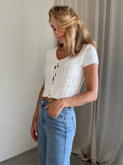 Sassy Copenhagen - Knitted top - White lace - Ella (preorder)
