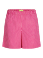 Pink- og hvidstribede shorts med elastisk talje, JJXX Jamie Poplin.