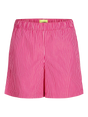 Pink- og hvidstribede shorts med elastisk talje, JJXX Jamie Poplin.