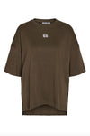Noisy May - T-shirt - Brun - Kim S/S Slit - Stilkompagniet.dk