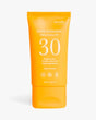 Orange tube solcreme fra WOODS, SPF 30, vegansk, 50ml, til ansigtet.