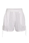 Hvide shorts med elastisk talje, tekstureret stof og snørebånd i siderne fra Noisy May.