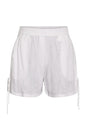 Hvide shorts med elastisk talje, tekstureret stof og snørebånd i siderne fra Noisy May.