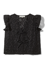 Sofie Schnoor - Top - Broderi anglaise - Black - Willie