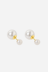 Andcopenhagen - Earrings - 18 carat gold plated 925 sterling silver - Sophie small double pearl
