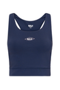 Navy sports top med Ball-logo foran, racerback-stil, enkel og stilren.
