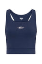 Navy sports top med Ball-logo foran, racerback-stil, enkel og stilren.