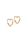 Enamel - Earrings - Gold - Organic heart small