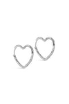 Enamel - Øreringe - Silver - Organic heart medium - Stilkompagniet.dk