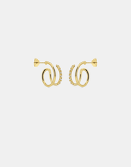 Andcopenhagen - Øreringe hoops - 18 karat guldbelagt 925 sterlingsølv - Shiny double swirl