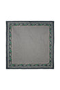 Lollys Laundry JennaLL Big Scarf in black with a detailed floral border and geometric pattern, made of 100% cotton, shown fla