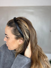 Sassy Copenhagen - Braided leather Hair clip - Signe narrow Black