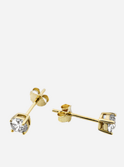 Andcopenhagen - Stud earrings - 18 carat gold plated 925 sterling silver - Small pop zircon