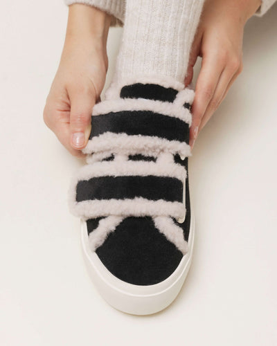 Inuikii - Sneakers - Black - Shearling Low Velcro