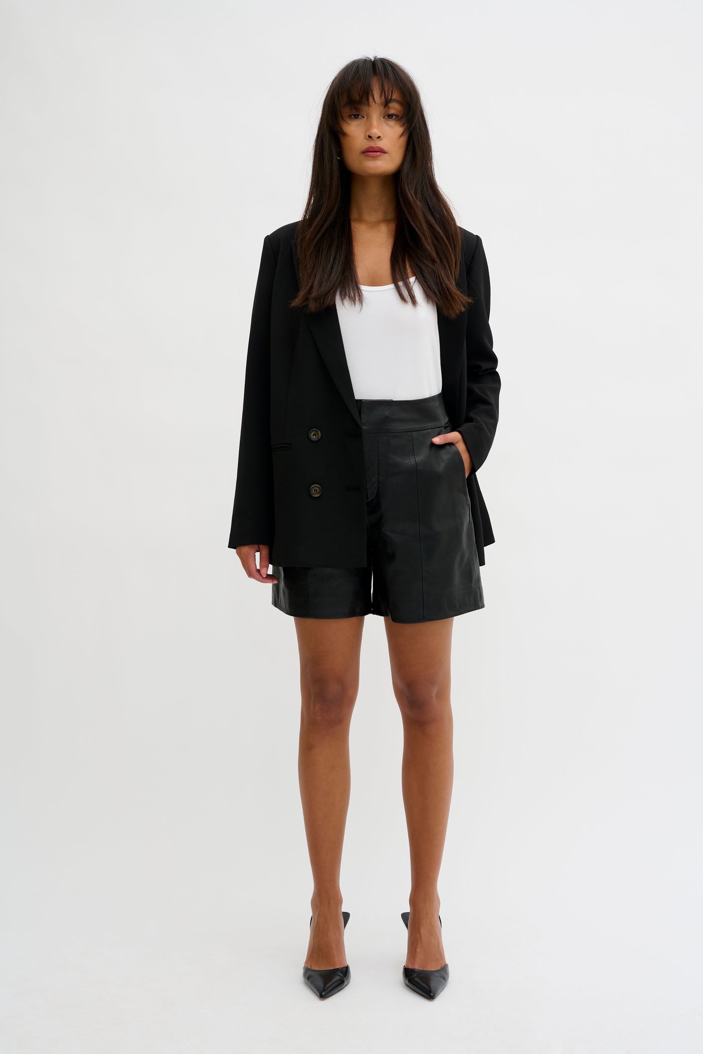My Essential Wardrobe - Shorts - Black Leather - 12 The Leather Shorts