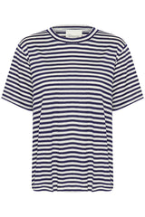 My Essential Wardrobe - T-shirt - Dark Sapphire Blue Striped - Lisa