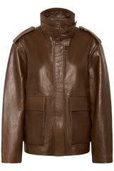 My Essential Wardrobe - Læderjakke - Brun - Dina