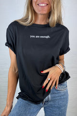 Sassy Copenhagen - Statement t-shirt - You are enough - Saga black (note sizes s/m and l/xl are in preorder for early Dec)