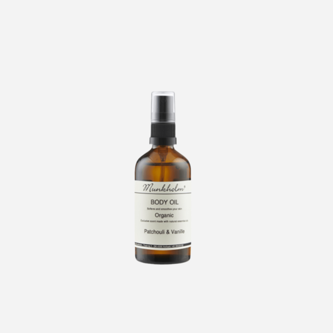 Organic body oil - Patchouli &amp; Vanilla - 100 ml - Munkholm sss