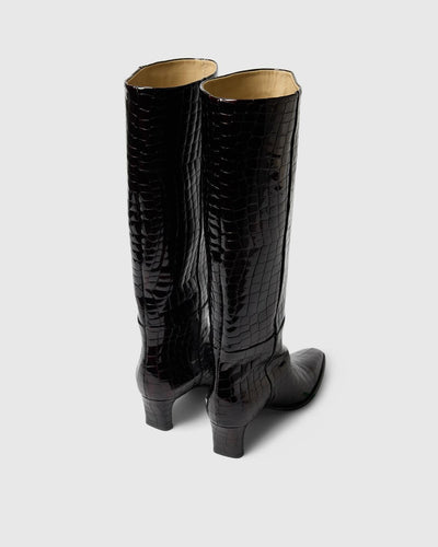 Selected Femme - Støvler - Fig Croco - Olivia
