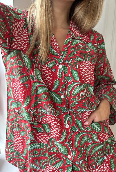 Sissel Edelbo - Nattøjssæt - Nuit pyjamas - Red pineapple -  sss