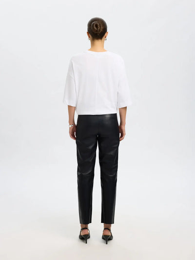 Selected Femme - Læderbukser - Sort - Marie