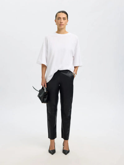 Selected Femme - Læderbukser - Sort - Marie