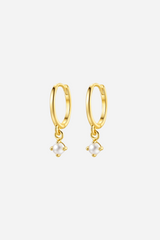 Andcopenhagen - Earrings hoops - 18 carat Gold plated 925 sterling silver - Monica Pearl