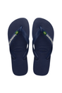 Navy blå Havaianas klipklapper med Brasilien-flag og logo på stropperne.