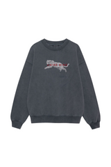 Anine Bing - Sweatshirt - Washed Black - Spencer Sweatshirt Leopard