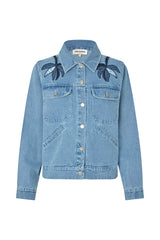 Lollys Laundry - Jakke - Washed Denim - Bird