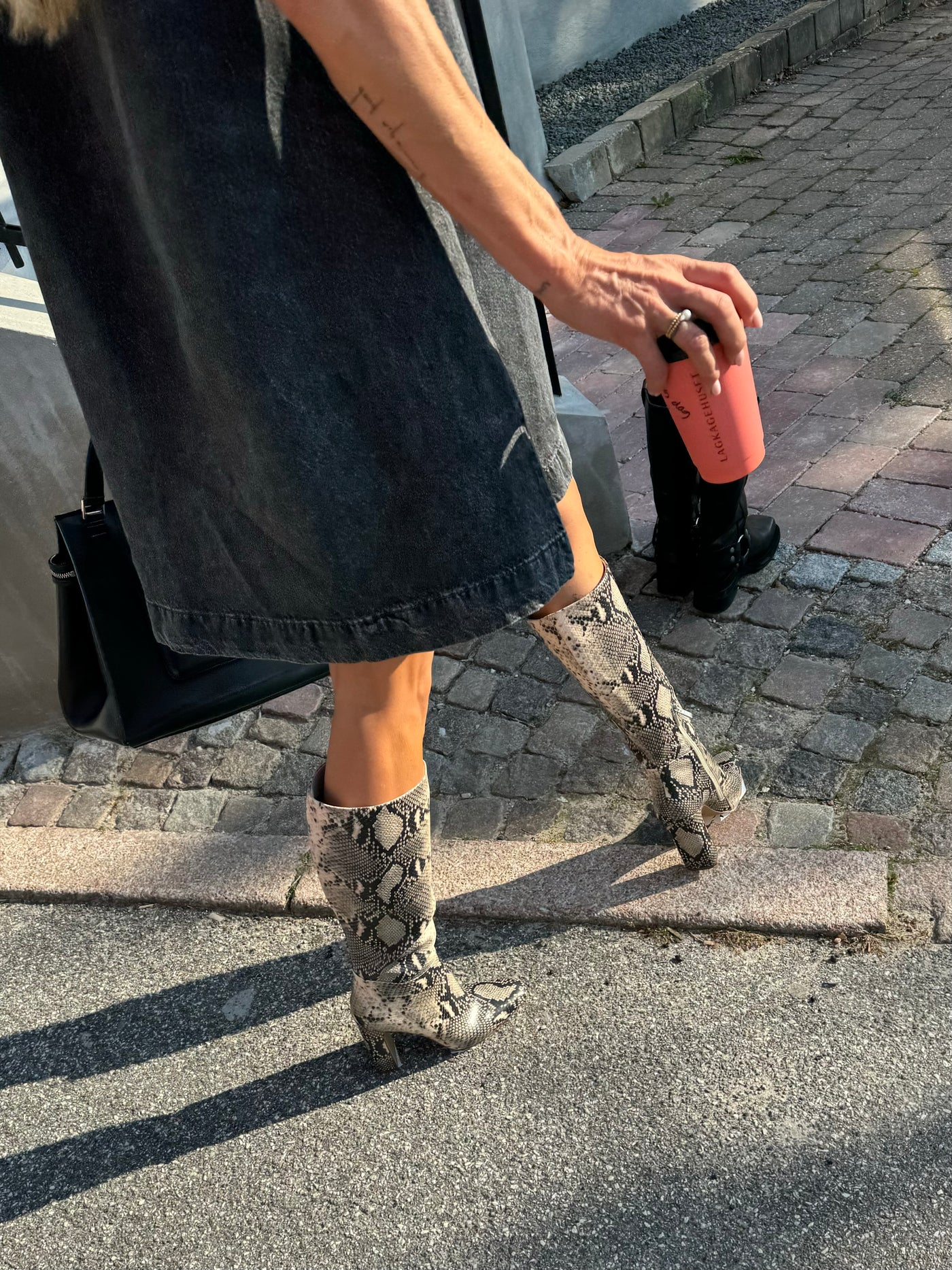 High heel boot - Beige snake - Ally - Steve madden