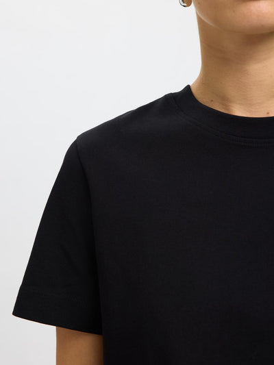 Black boxy black t-shirt - Selected Femme Essential