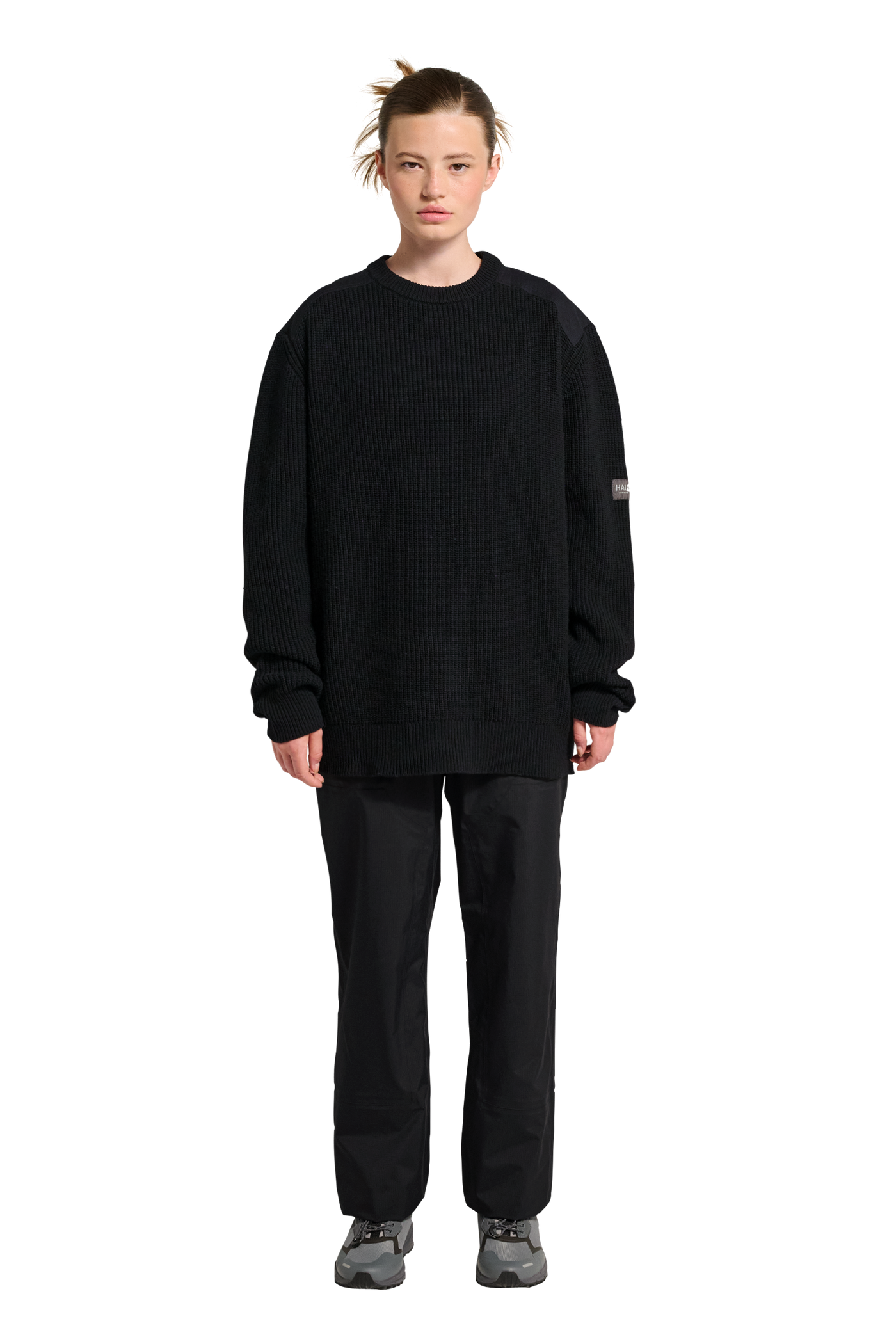 HALO - Strik - Sort - WOOL CREW KNIT