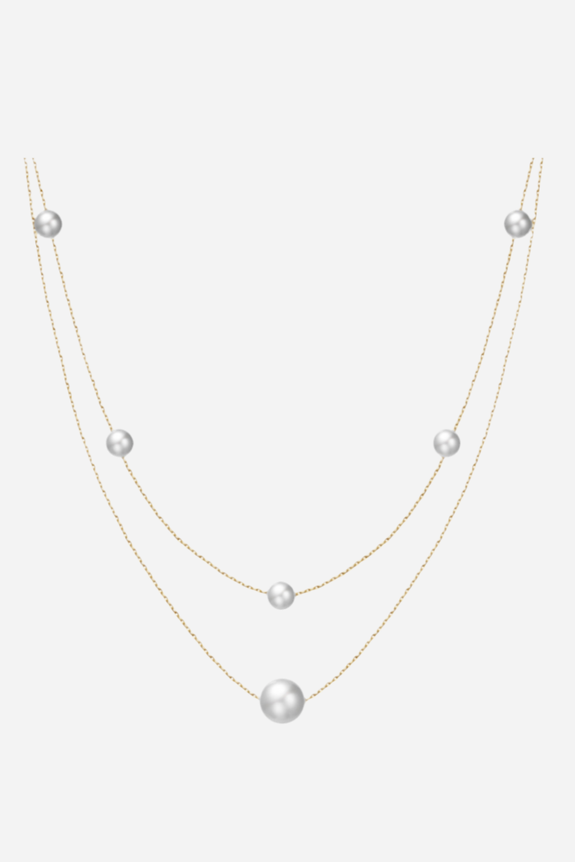 Andcopenhagen - Necklace - 14 carat gold plated 925 sterling silver - Freshwater pearl - Carly