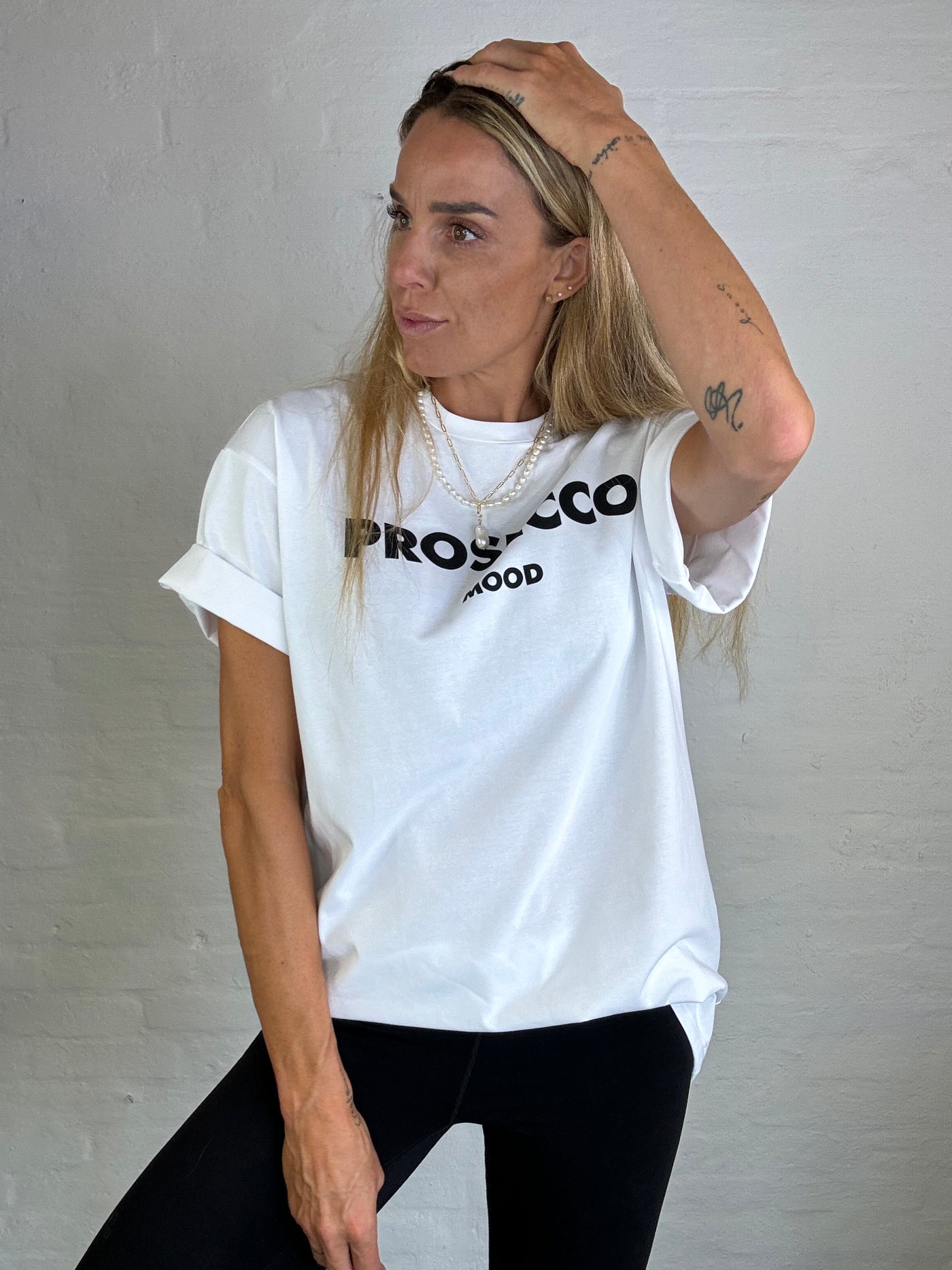 Sassy Copenhagen - Statement t-shirt - White - Prosecco mood