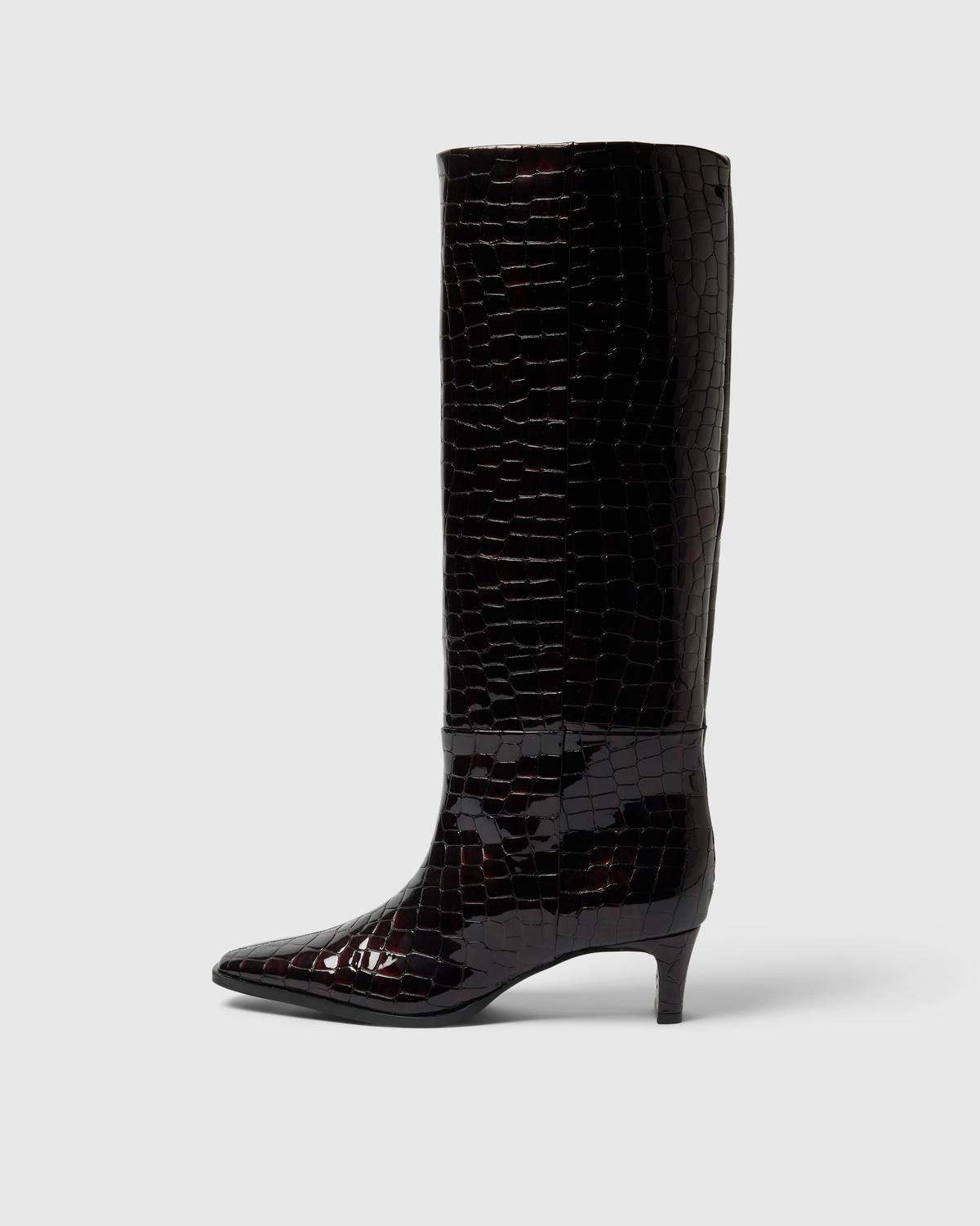 Selected Femme - Støvler - Fig Croco - Olivia