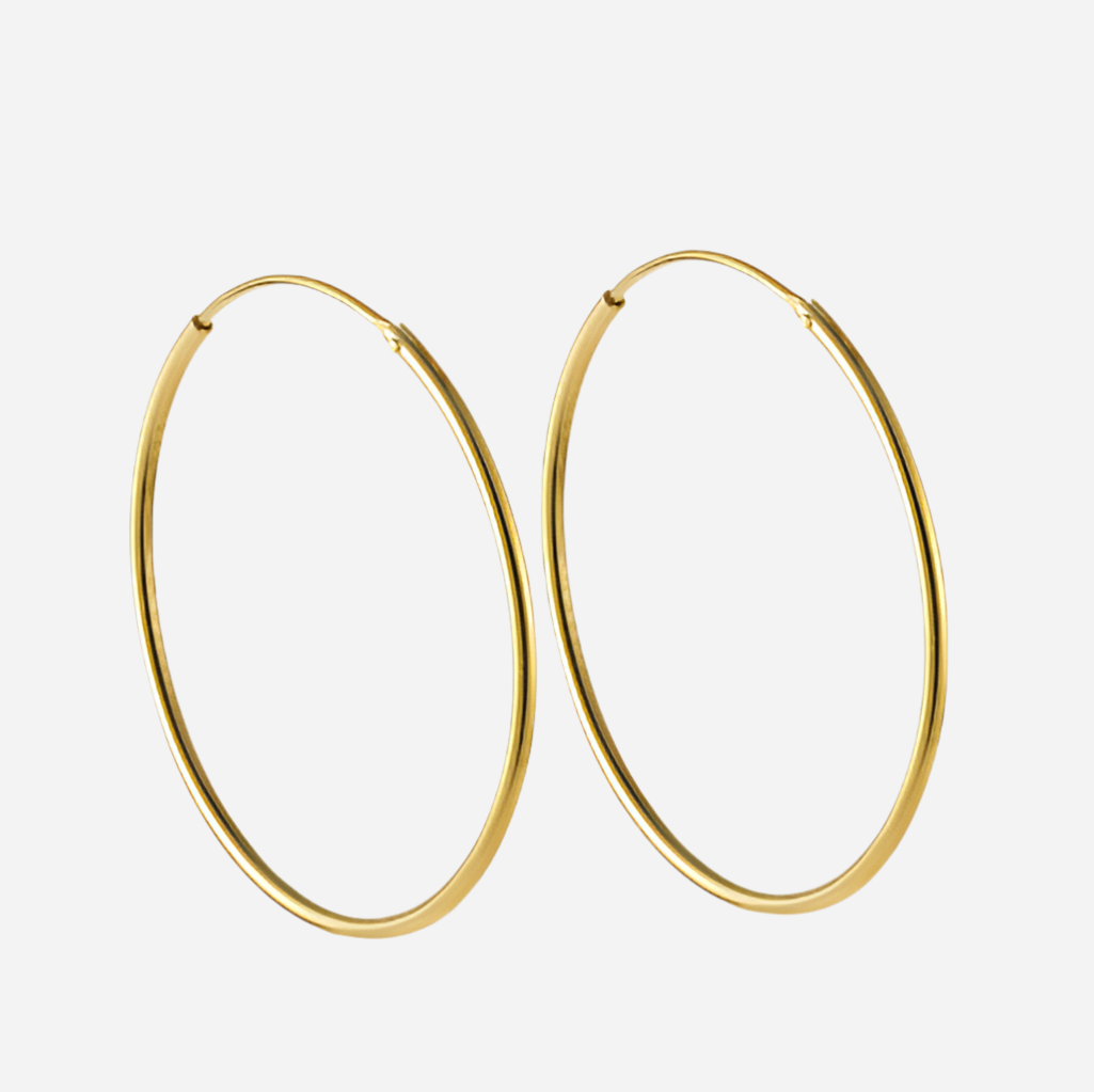 Andcopenhagen - Earrings hoops - 18 carat gold plated 925 sterling silver - Large Dia classic