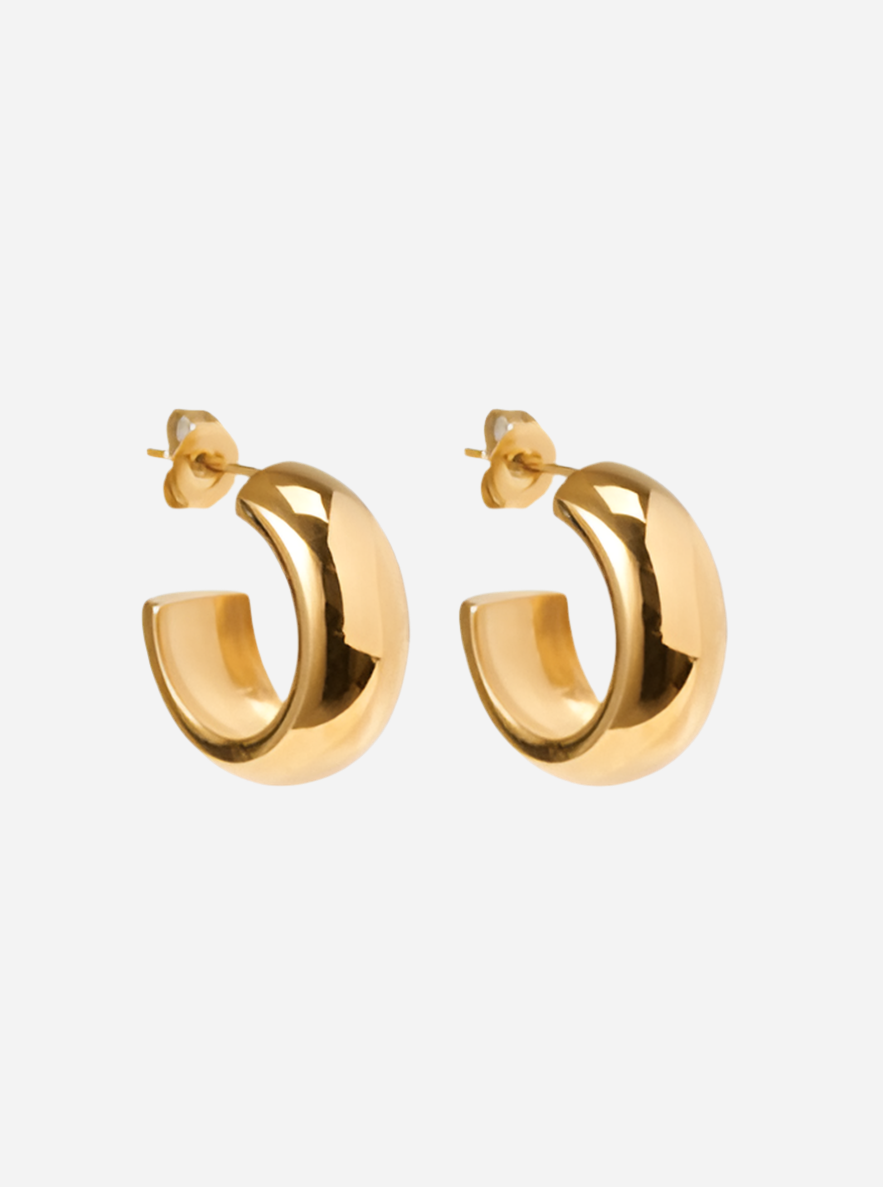 Andcopenhagen - Earrings hopps - 18 carat gold plated stainless steel - Cindy small