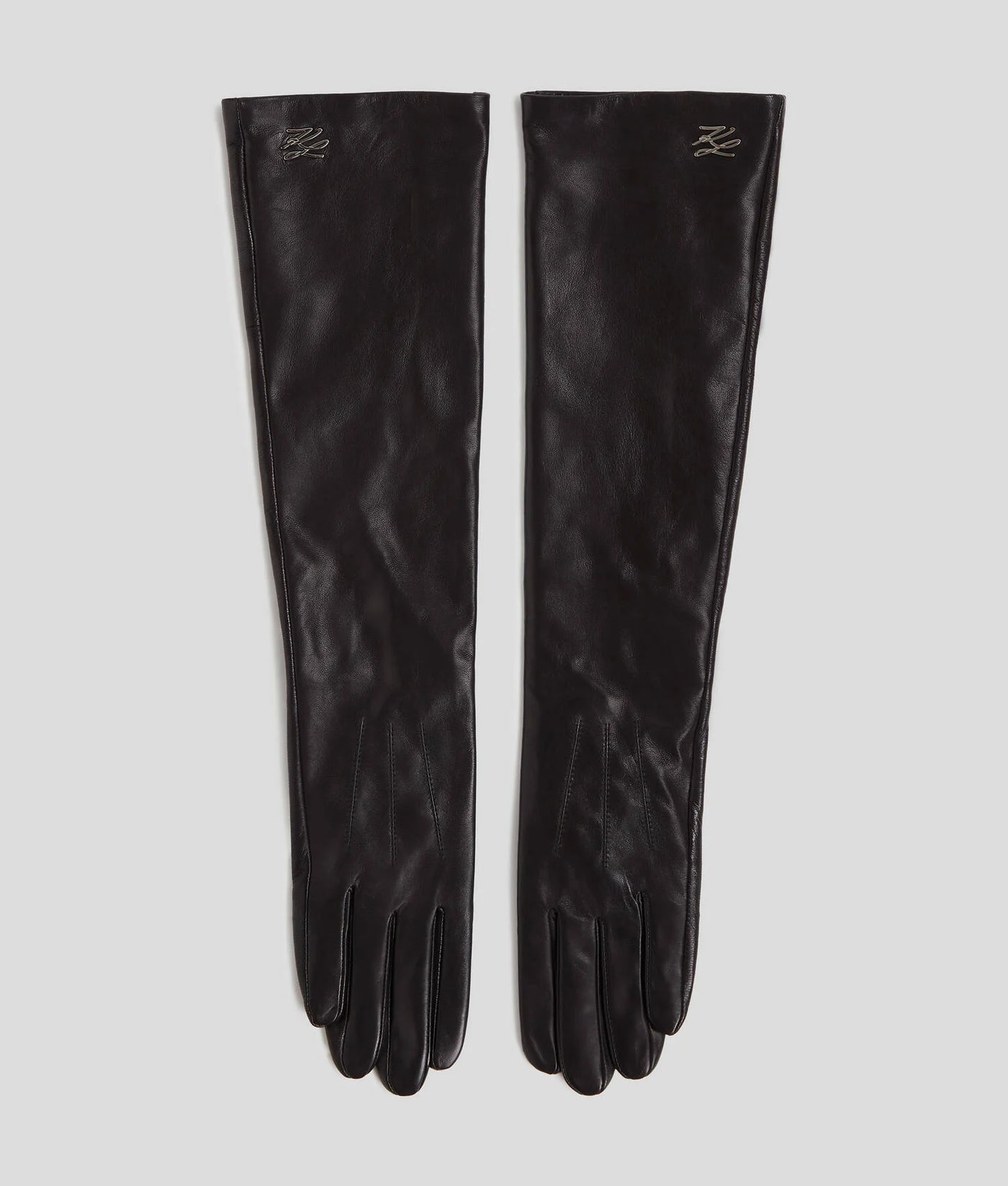 Karl Lagerfeld - Leather Gloves - Black - SIGNATURE LEATHER FF GLOVE