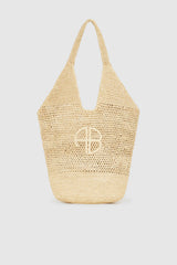 Anine Bing - Strandtaske - Natural - Leah Logo Hobo Raphia