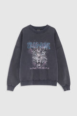 Anine Bing - Sweatshirt - Vasket Sort - Miles Sweatshirt Leopard Muse
