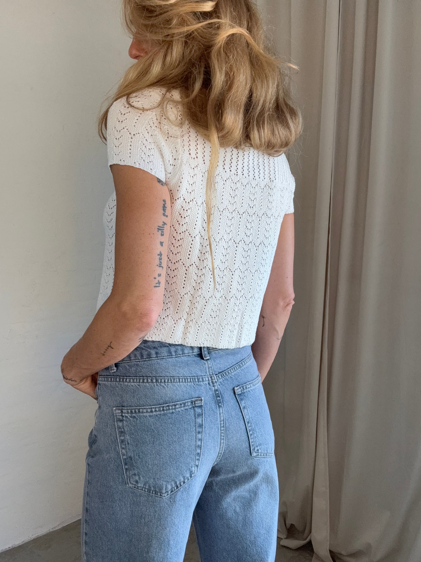 Sassy Copenhagen - Knitted top - White lace - Ella (preorder)