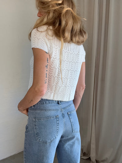 Sassy Copenhagen - Knitted top - White lace - Ella (preorder)