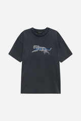 Anine Bing - T-shirt - Washed Black -Cade Tee Leopard