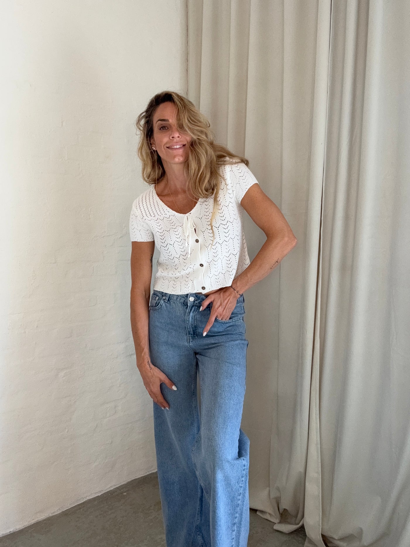 Sassy Copenhagen - Knitted top - White lace - Ella (preorder)