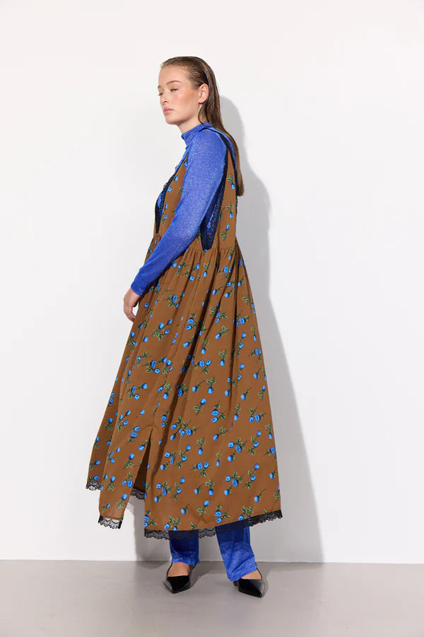 Oversize long dress - Choco and blueberry - Beate - Female