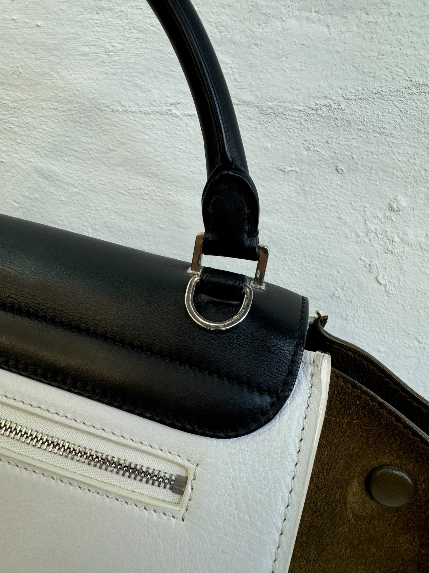 Celine - Trapeze shoulder bag - Black/white - Second hand